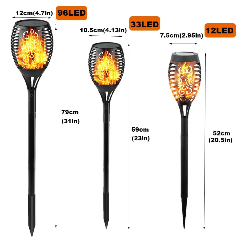 torche solaire imperméable led flamme animée moderne extérieur jardin décoration motifs floraux ip65 abs