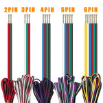câble électrique flexible led 22awg 1m 5m 10m 2pin 3pin 5pin 6pin rouge blanc