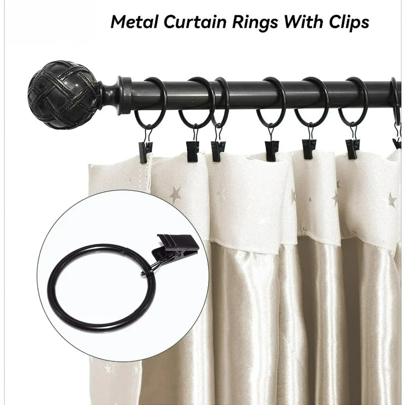 Anneaux de rideau pince argentés modernes pour décoration salle de bain