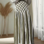 ceinture tissée franges vert olive blanche boho chic femme ACCESSOIRE JUPES MODE ETHNIQUE ANCIENT