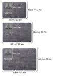 tapis bain moderne gris noir rayures horizontales doux moelleux