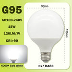 ampoules led blanc modernes e27 80mm 95mm 120mm 10w 15w 18w 270deg translucent