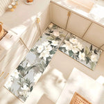 tapis sol vert feuilles tropicales anti dérapant résistant bactéries moderne salon bain chambre imperméable