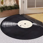 tapis demi cercle moderne vinyle géométrique noir blanc antidérapant salon entrée