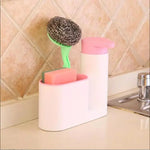 récipient moderne savon shampoing brosse éponge cuisine salle bains blanc vert bleu plastique minimaliste