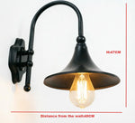 lampe murale vintage noir bronze ip44 aluminium éclairage maison filaire