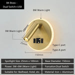 lampe murale moderne bronze blanc prise usb réglable chambre coucher