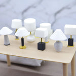 mini lampe moderne accessoires poupées blanc gris noir doré texture marbrée finition lisse adhésif