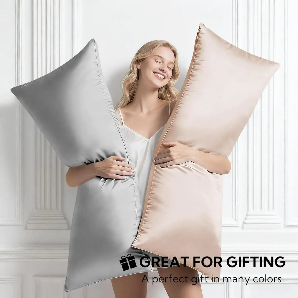 coussins satinés bleu marine gris clair rose pâle gris foncé doux moderne élégants polyester