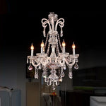 lustre cristal transparent argenté classique baroque sans ampoule toucher interrupteur chromé
