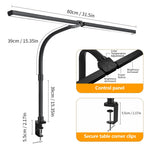 lampe led noir moderne flexible bras ajustable clip facile contrôle tactile