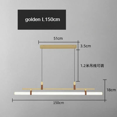lampe suspendue moderne minimaliste noir cuivre blanc métal lisse 120cm 150cm 80cm