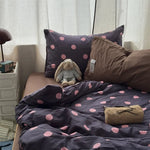 linge lit drap housse taie oreiller polychrome pois moderne violet rouge bleu clairsetSize twin