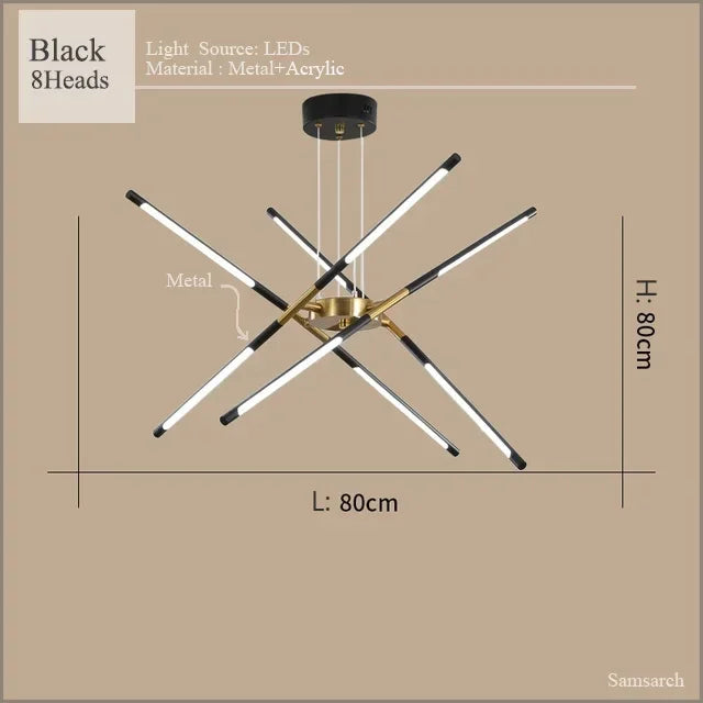 suspension lumineuse or blanc moderne sources lumineuses étoile lignes droites