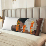 coussin corps entier imprimé photo blanc moderne zip invisible 50x137cm