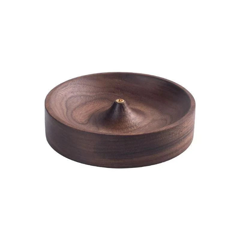 support encens polyrésine bois massif marron foncé minimaliste sans fixation électrique
