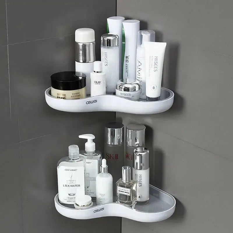 étagère salle bain blanc moderne adhésive simple toiletterie murale rechargeable