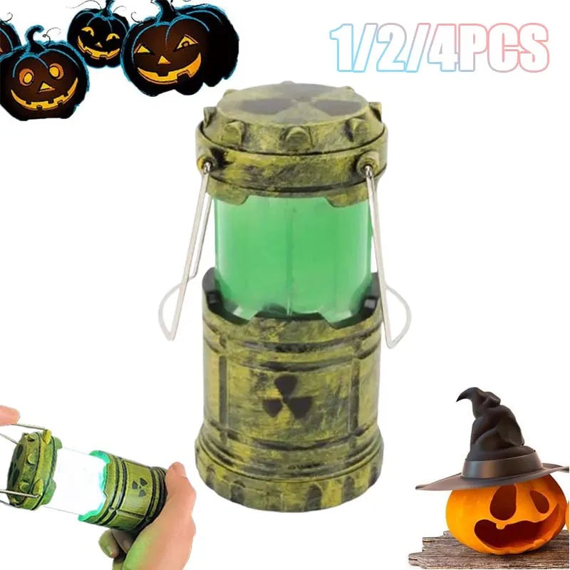 veilleuse lanterne vert rayures radioactivité symbole vintage décoration chambre poignées métalliques halloween erotique couple