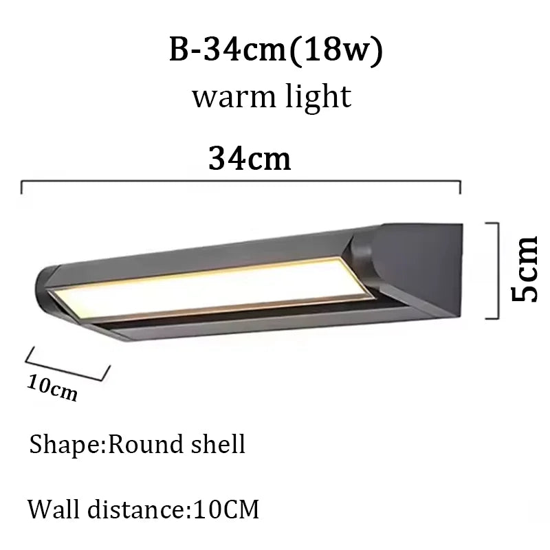 lampe murale extérieure led moderne réglable ip65 noir jaune chaud 2492000lm