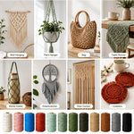 corde macramé coton colorée blanc rose bleu rouge vert marron gris noir