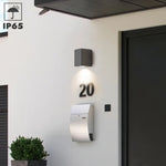 lampe murale led extérieure ip65 ciment moderne gris noir abat jour verre