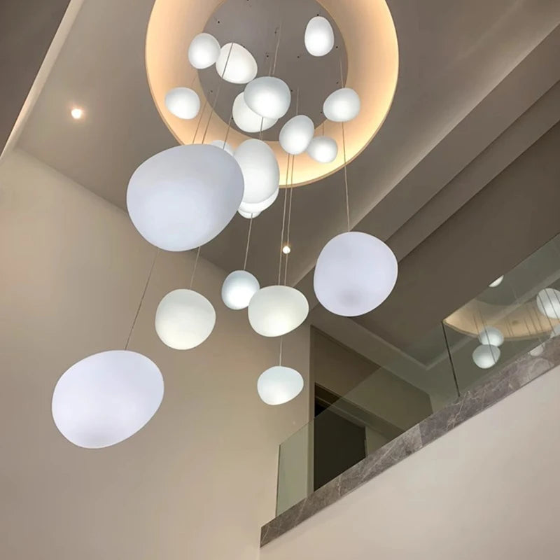 suspension lumineuse moderne acrylique blanc 18 têtes 249 flux lumineux led rc dimmable
