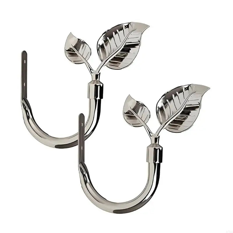 boucles rideaux moderne élégantes feuilles stylisées argenté doré coton 8.5cm opaques