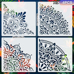 pochoirs mandala décoratifs motifs géométriques floraux blanc noir vert rouge doré bleu