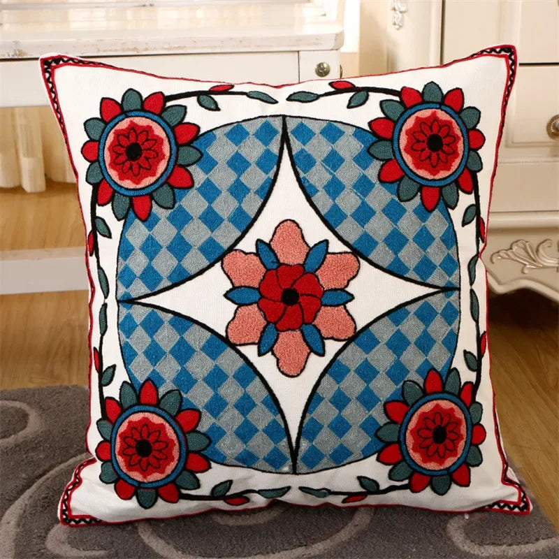 housse coussin coton ethnique boho chic motifs floraux mandala voiture