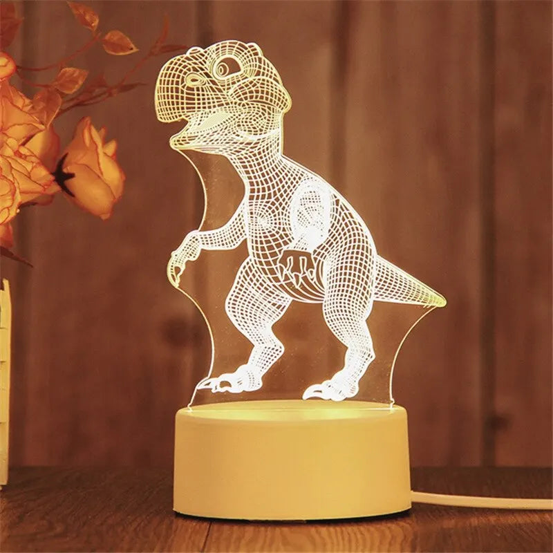 lampe 3d veilleuse led animal compagnie moderne base plate blanc