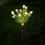 éclairage extérieur solaire plante verte lumineuse fleurs artificielles moderne blanc rose jaune