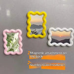 cadre photo magnétique moderne jaune blanc marron rose vert 3d ondulé aimants minimaliste