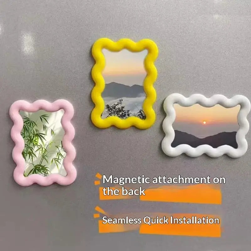 cadre photo magnétique moderne jaune blanc marron rose vert 3d ondulé aimants minimaliste