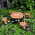 meubles miniature ensemble table chaises résine imitation bois rustique fée herbe artificielle décorationextérieur