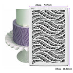 plume ornement gâteau mariage fondant dentelle feuilles stylisées moderne élégant or bleu marine blanc