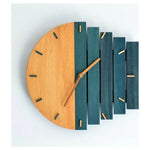 horloge murale bois abstraite moderne visage unique fixations sans tic tac