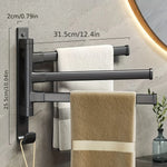 porte serviettes mural acier inoxydable gris moderne lisse pivotant salle bain pliable autoinstallation