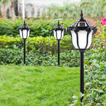 lampe solaire extérieure or noir classique ornements dorés panneaux solaires pied métallique autonomie led