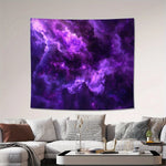 tapisserie scénique nuages étoiles ciel violet moderne décoration intérieure chambre salon polyester