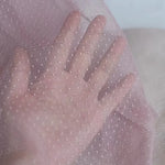 tissu polyester tulle vert clair rose pâle points petits résistance déchirure robe mariage hanfu