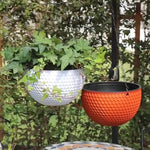 Pot suspendu moderne texture nid d'abeille blanc orange noir