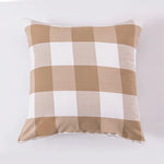 coussin plaid moderne beige blanc carreaux 30x50cm 45x45cm lit canapé décoration