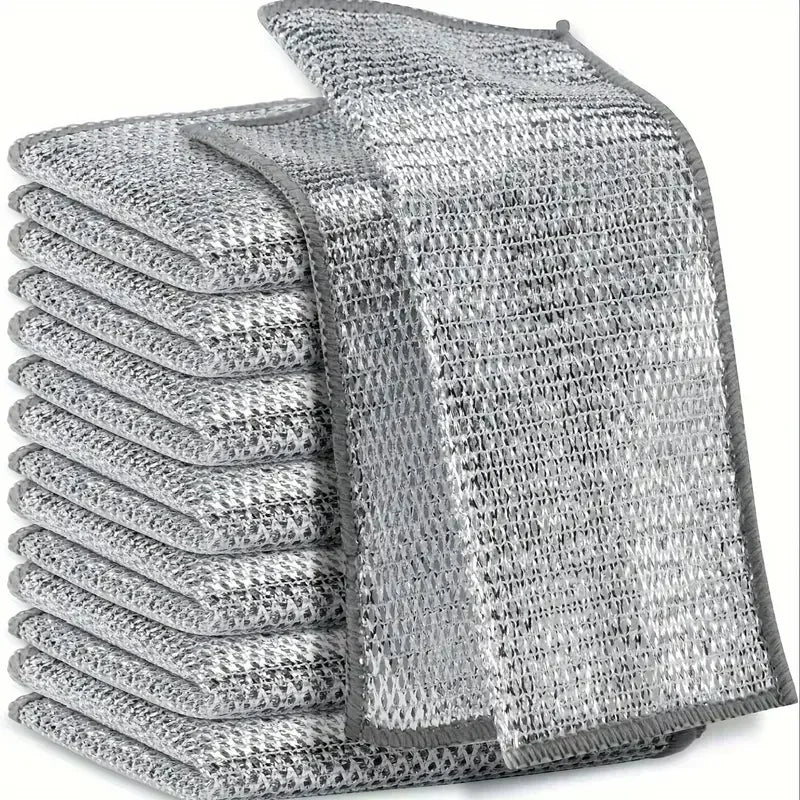 chiffon nettoyage microfibre lingette gris maille fine éponge intégrée respectueux environnement utilitaire