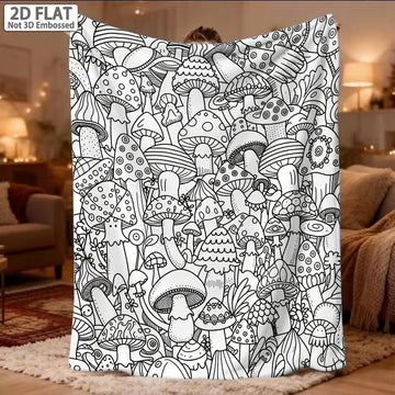couverture moderne champignons blanc noir polaire polyvalente portable hospitalière voyage