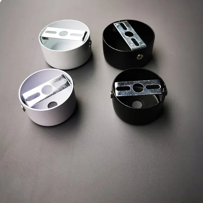 support lampe noir blanc vis dorées moderne minimaliste rond lisse
