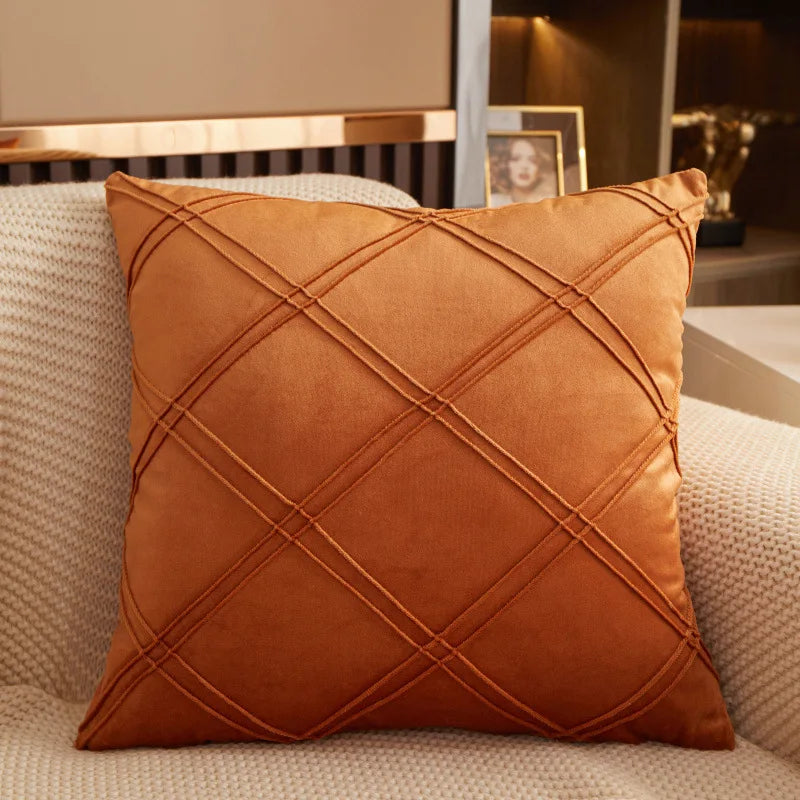 coussin décoratif velours rose moderne amovible lavable 45x45cm américain coussin carré motifs géométriques