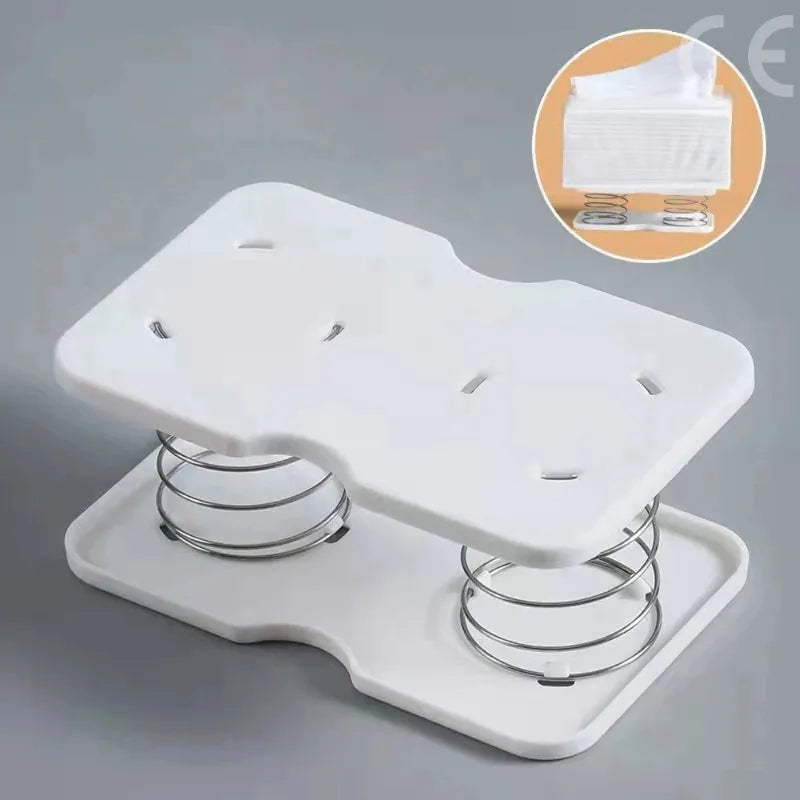 support serviettes papier blanc moderne clips métalliques boîte serviettes plastique amovible rangement cuisine toilettes