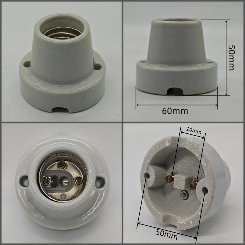supports lampe céramique moderne blanc noir crème eyelets fixes haute temperature
