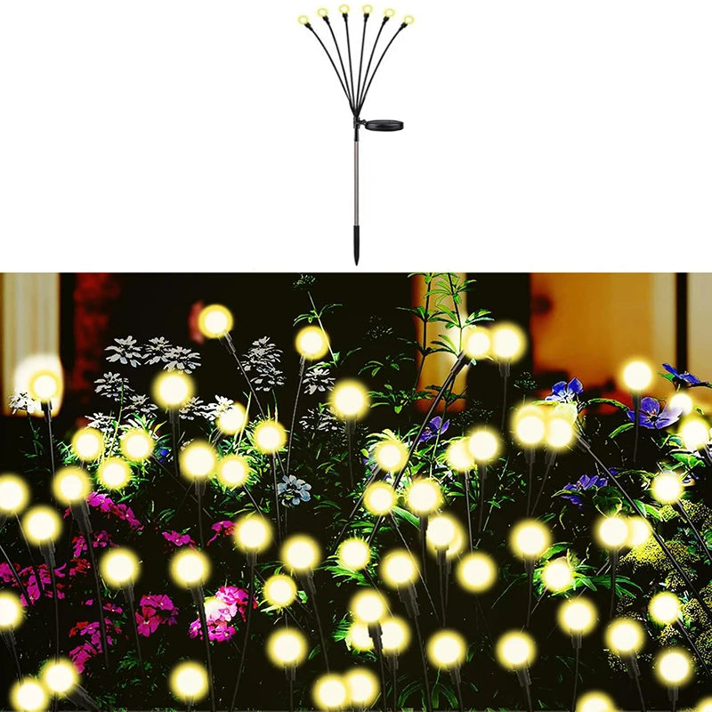 lumière solaire jardin effet luciole moderne autoinstallation ip65 led blanc oeilletsextérieur scintillement
