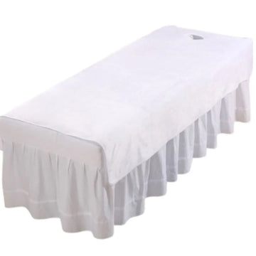 drap lit massage velours blanc marron rose gris moderne 80x200cm 120x200cm
